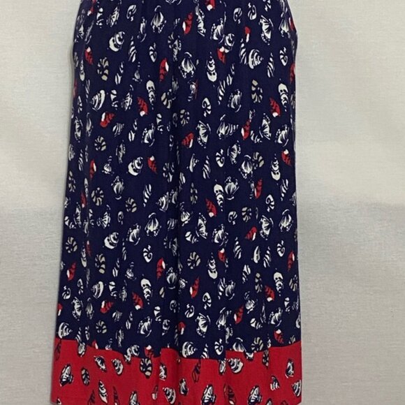 E-178 Laura Ashley Red White &‎ Blue Short Sleeve MIDI Dress Size 6 - Picture 10 of 14